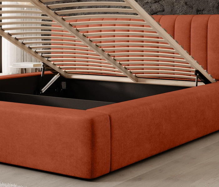 Trae Mobler Amira 180 x 200 cm Gestoffeerd Bed Baksteenrood