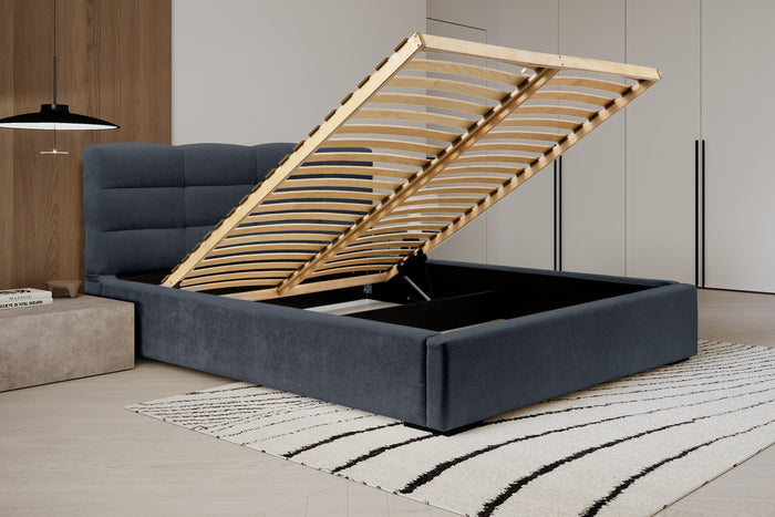 Trae Mobler Faro 160 x 200 cm Gestoffeerd Bed Donkerblauw