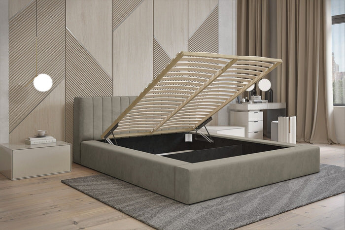 Trae Mobler Como 180 x 200 cm Gestoffeerd Bed Taupe