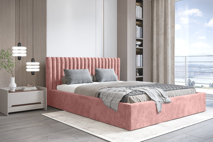 Trae Mobler Vegas 140 x 200 cm Gestoffeerd Bed Stoffig Roze