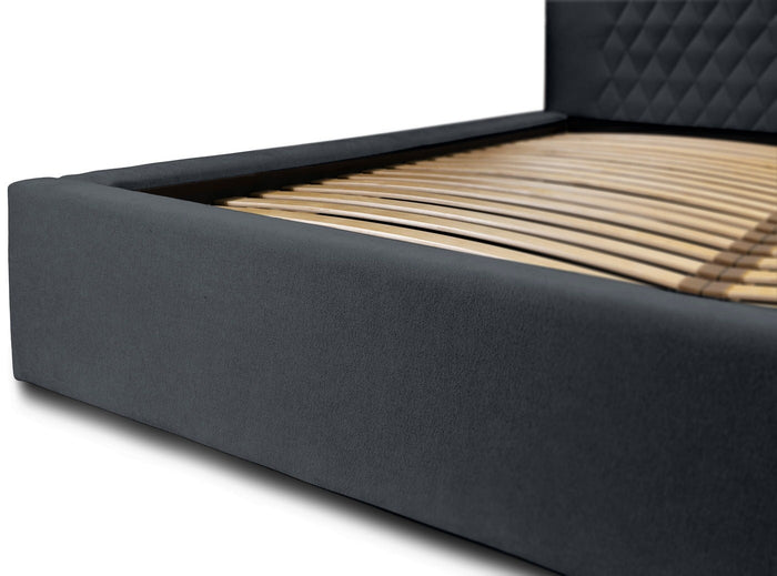 Trae Mobler Montana 180 x 200 cm Gestoffeerd Bed Donkerblauw