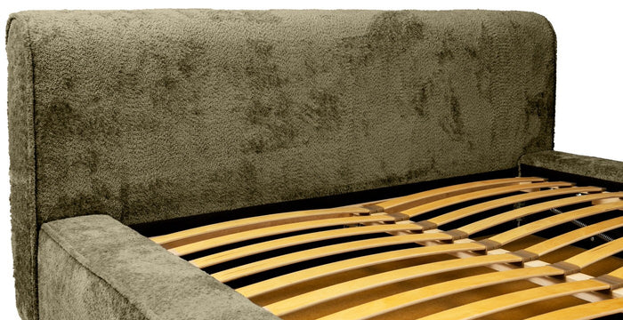 Trae Mobler Fatima 160 x 200 cm Gestoffeerd Bed Olijfgroen