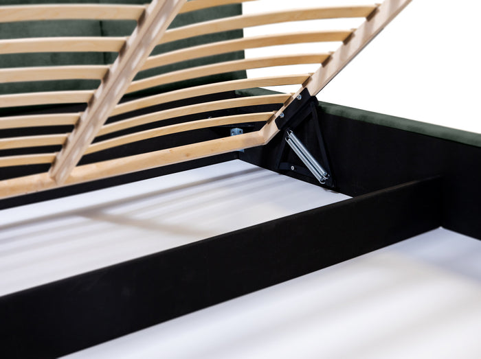 Trae Mobler Porto 140 x 200 cm Gestoffeerd Bed Bosgroen