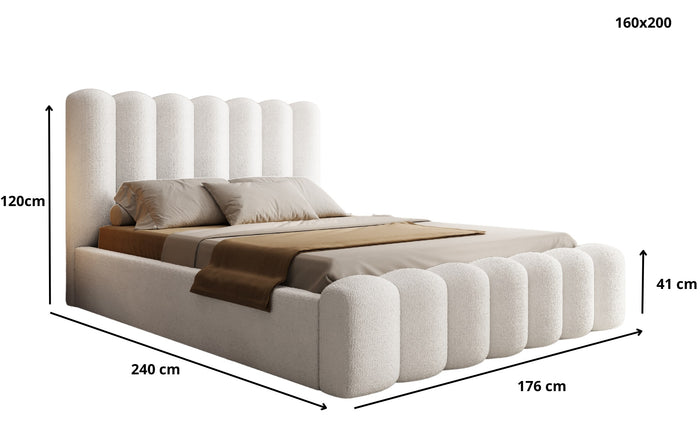 Trae Mobler Amore 160 x 200 cm Gestoffeerd Bed Naturel