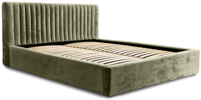 Trae Mobler Vegas 140 x 200 cm Gestoffeerd Bed Olijfgroen