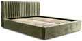 Trae Mobler Vegas 140 x 200 cm Gestoffeerd Bed Olijfgroen