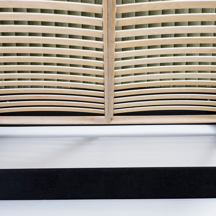 Trae Mobler Vegas 140 x 200 cm Gestoffeerd Bed Olijfgroen