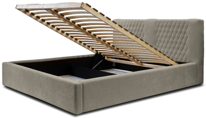 Trae Mobler Montana 140 x 200 cm Gestoffeerd Bed Taupe