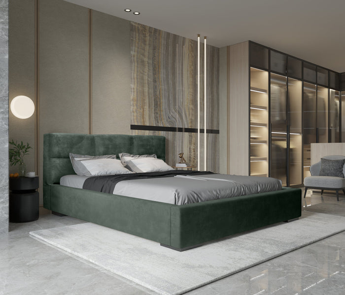 Trae Mobler Porto 160 x 200 cm Gestoffeerd Bed Bosgroen