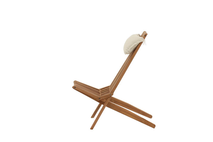 Nest outdoor Frida houten tuinstoel naturel - met hoofdkussen