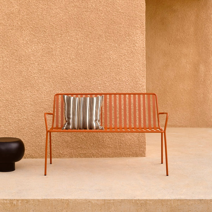 Tikamoon - Tuinbank Gaby 2-zitsbank van oranje metaal