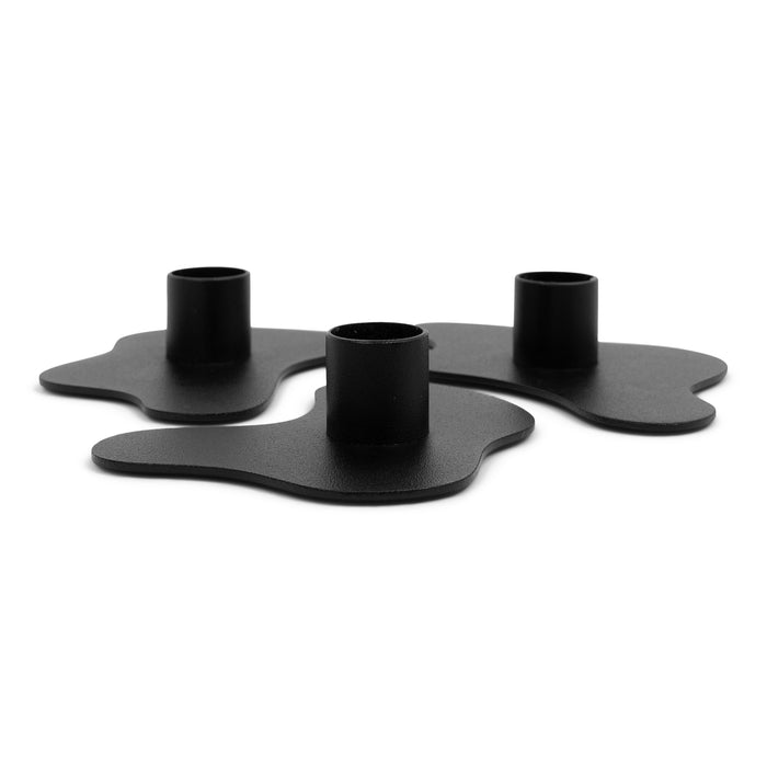 Spinder Design kandelaar Melt - Zwart - set van 3