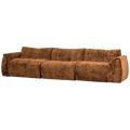 WOOOD Baggy 3-Zits Bank - 3D Chenille - Midden Bruin - 81x309x101