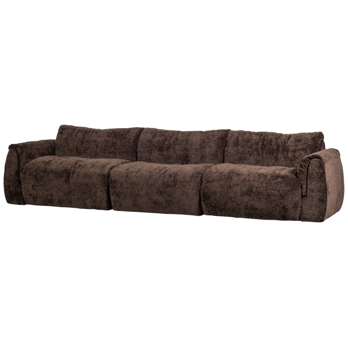 WOOOD Baggy 3-Zits Bank - 3D Chenille - Donker Bruin - 81x309x101
