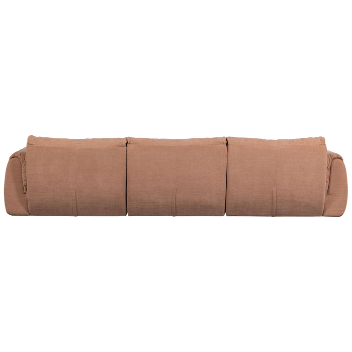 WOOOD Baggy 3-Zits Bank - Geweven Chenille - Oud Roze - 81x309x101