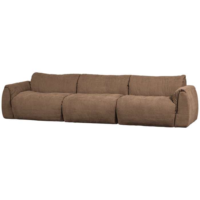 WOOOD Baggy 3-Zits Bank - Geweven Chenille - Bruin - 81x309x101
