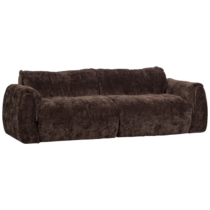 WOOOD Baggy 2-Zits Bank - 3D Chenille - Donkerbruin - 81x228x101