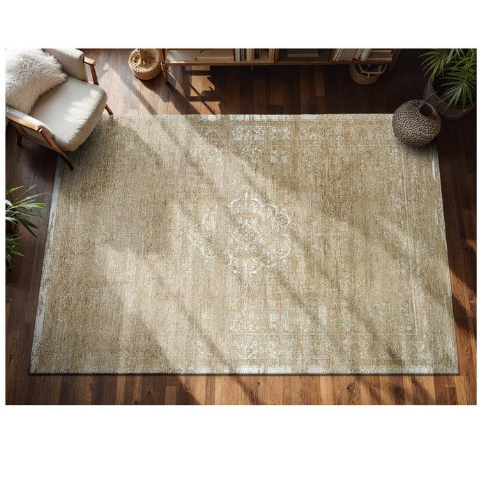 Louis de Poortere Medallion Fading World Vloerkleed 240 x 340 cm - Milk Curry