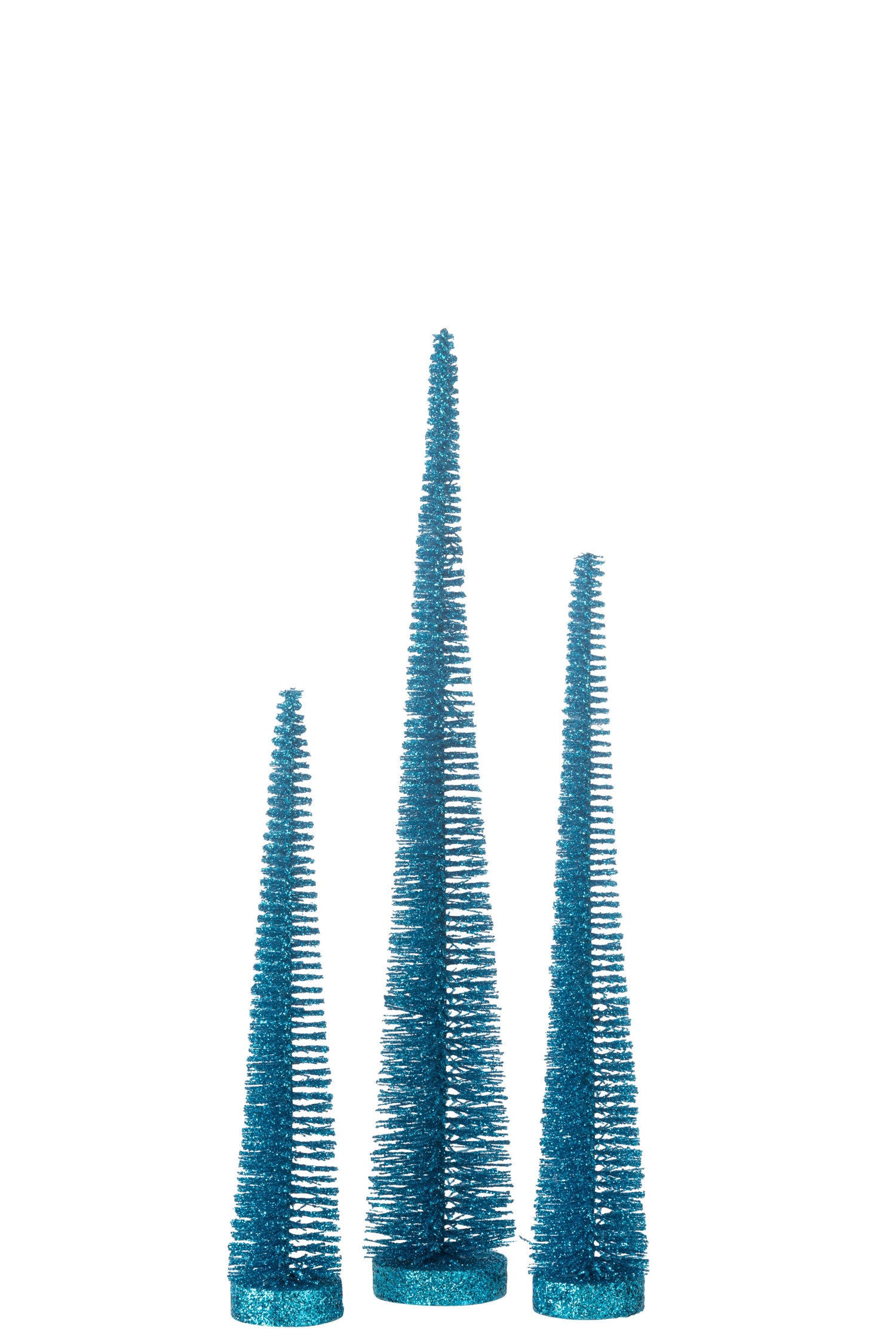 J-Line decoratie Kerstboom Glitter - kunststof - blauw - doo