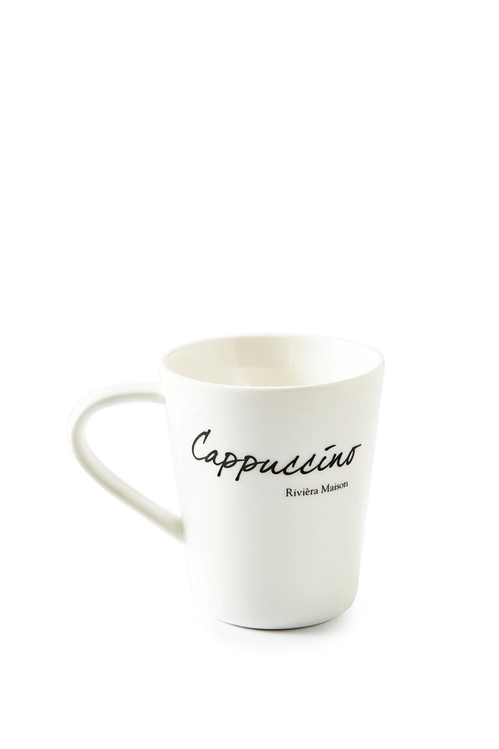 Riviera Maison cappuccino kop met tekst 200 ml - Cappuccino - Wit