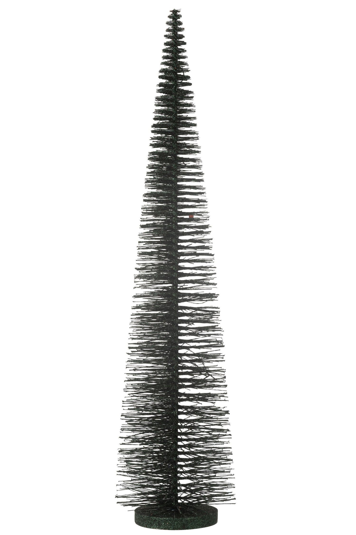 J-Line decoratie Kerstboom Glitter - kunststof - donkergroen