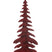 J-Line decoratie Denneboom - velours - polyresin - rood - small