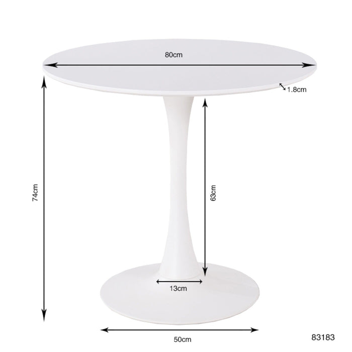 Kare Design Schickeria Ronde Bistrotafel - 80 X 74 Cm - Wit