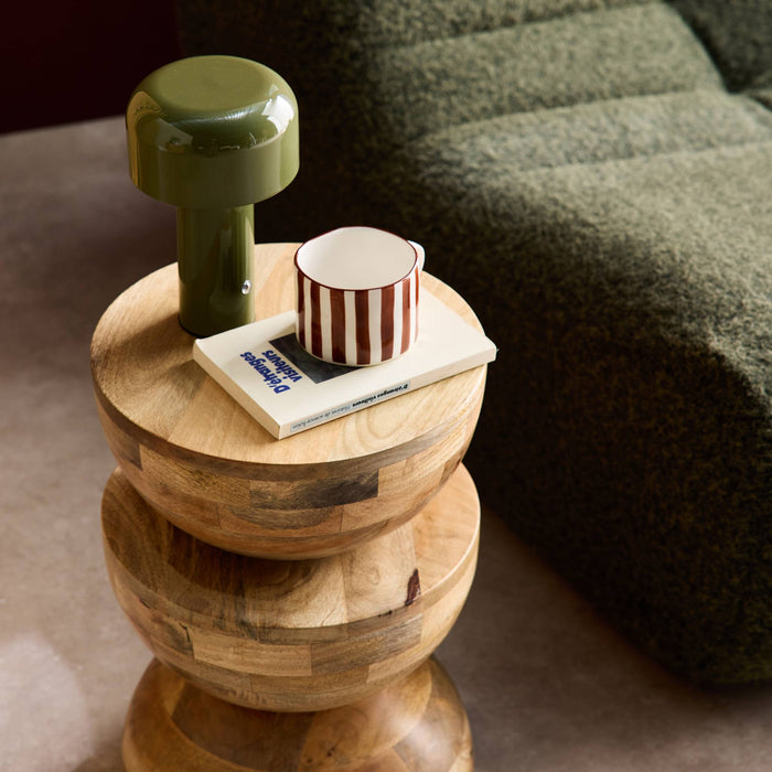 sweeek - Mangohouten bijzettafel, nachtkastje, Ø30xH45cm