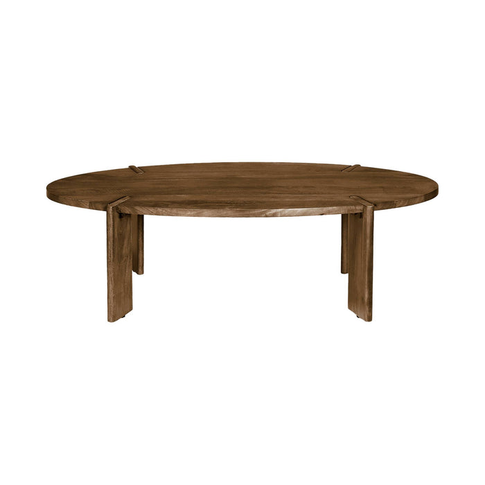 sweeek - Ovale salontafel in massief hout 120cm