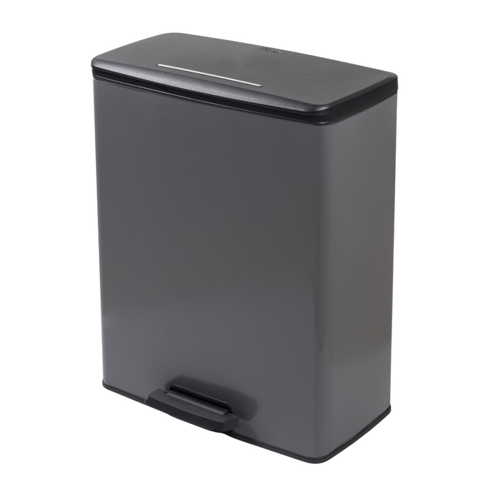 Curver Decobin Duo Prullenbak - 26L+26L - Rechthoekig - Cool Grey
