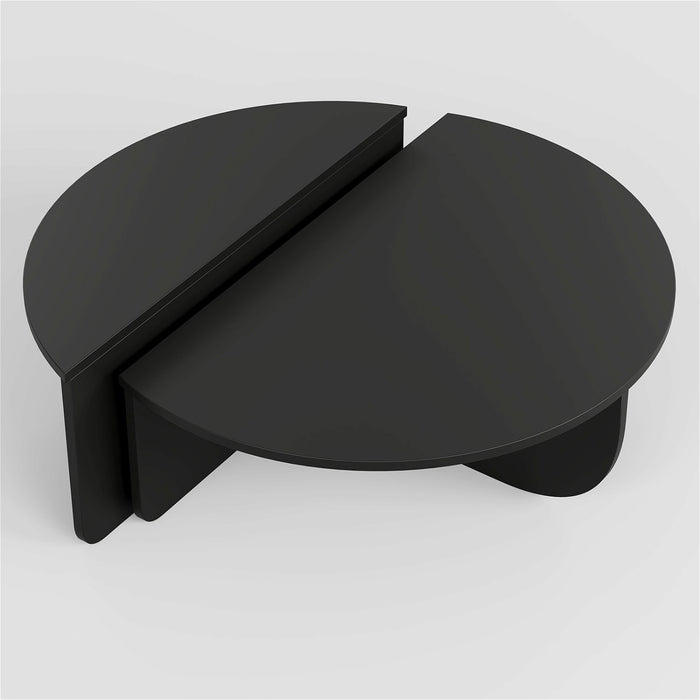 Giga Meubel - Salontafel Zwart Hout - 90x90x35cm - Podium