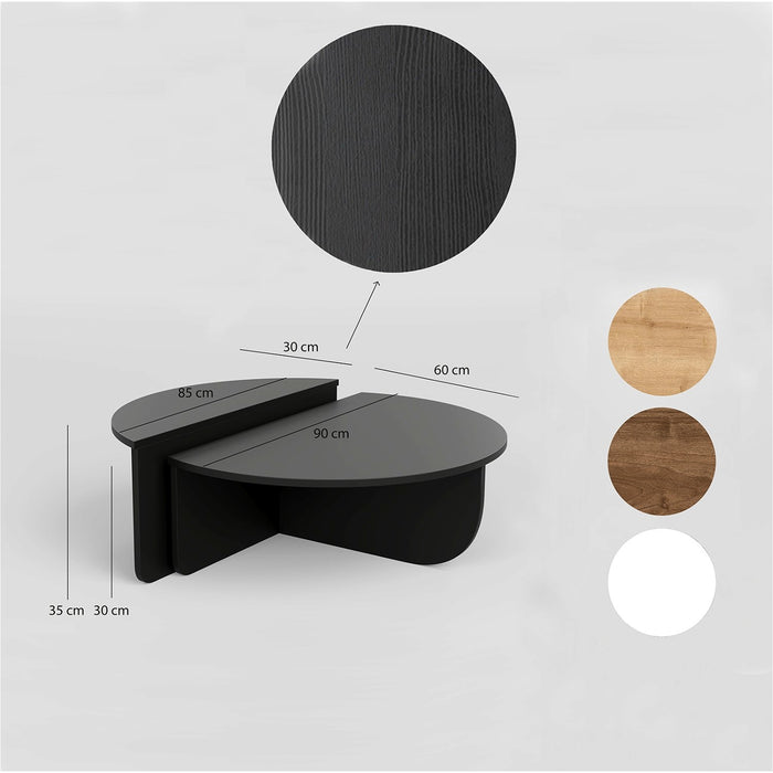 Giga Meubel - Salontafel Zwart Hout - 90x90x35cm - Podium