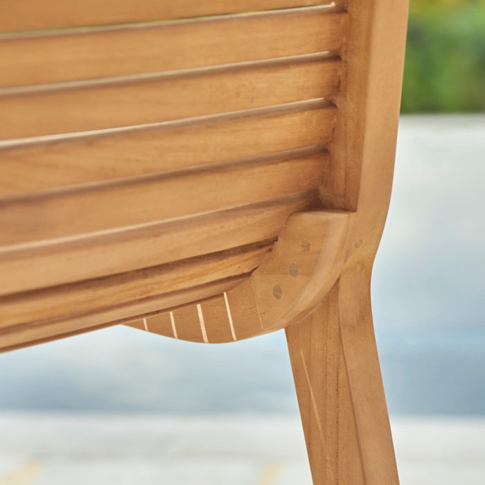 Tikamoon - Teo - Massief teakhouten tuinset met 4 stoelen