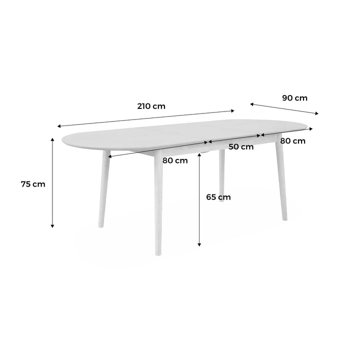 sweeek - Uitschuifbare eettafel, 6-8 zitplaatsen, 160-210cm