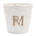 Riviera Maison Opbergmand Wit - RM Monogram - Riet (ØxH) 27x25