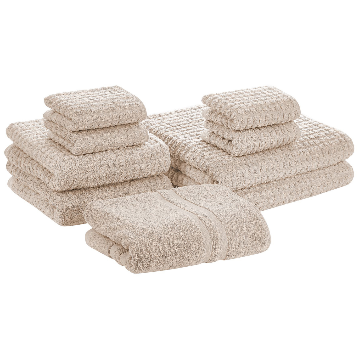 Beliani - ATAI - Handdoek set 9 - Beige - Katoen