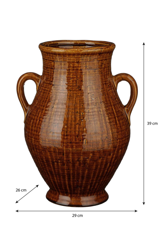 Mica Decorations Elena Vaas - L29 x B26 x H39 cm - Bruin