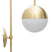 Mauro Ferretti Glamy Street metalen wandlamp met witte glazen bol