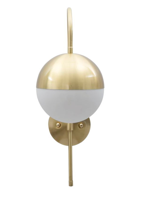 Mauro Ferretti Glamy Street metalen wandlamp met witte glazen bol