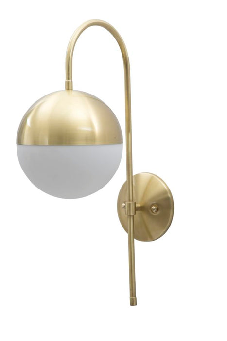 Mauro Ferretti Glamy Street metalen wandlamp met witte glazen bol