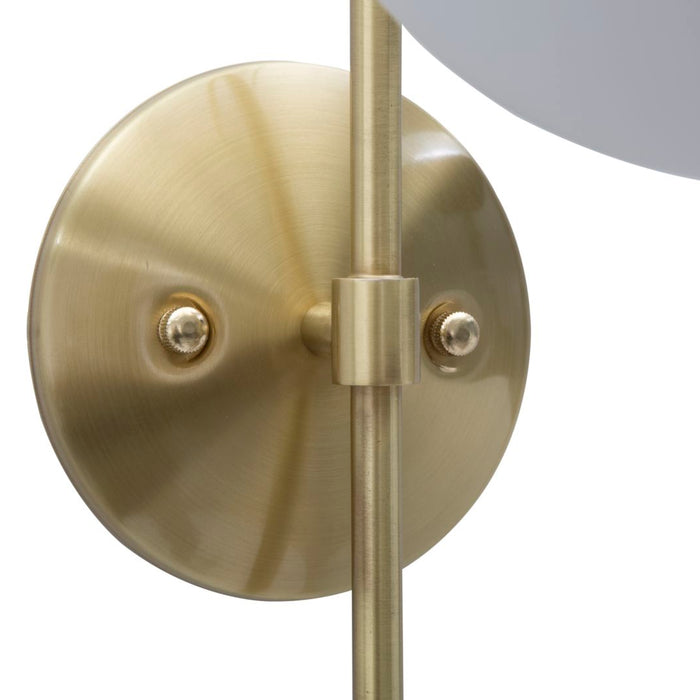 Mauro Ferretti Glamy Street metalen wandlamp met witte glazen bol