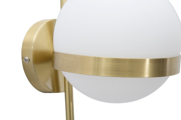 Mauro Ferretti Glamy circle Wandlamp in goud metaal met glazen bol