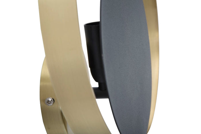 Mauro Ferretti Shuttle Zwart metalen wandlamp met gouden cirkel