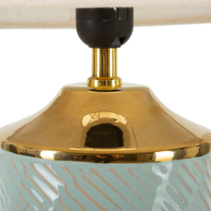 Mauro Ferretti Cape town Tafellamp in lichtblauw en goudkeramiek