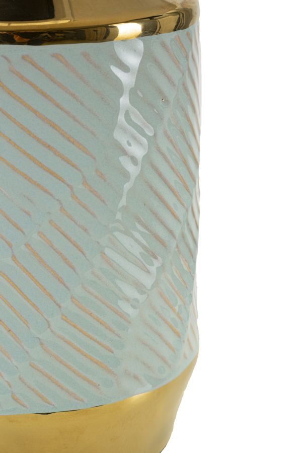 Mauro Ferretti Cape town Tafellamp in lichtblauw en goudkeramiek