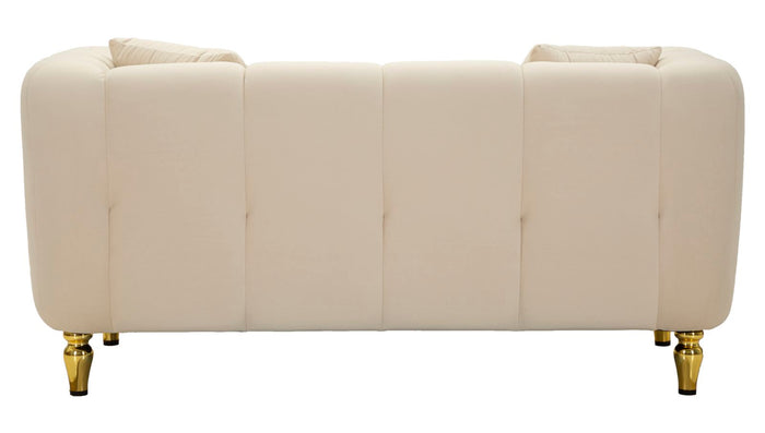 Mauro Ferretti Alma Sofa 2 plaatsen in metaal en fluwelen rème