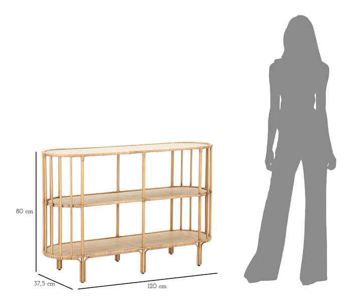 Mauro Ferretti Panama Console met 3 planken in bruin metaal