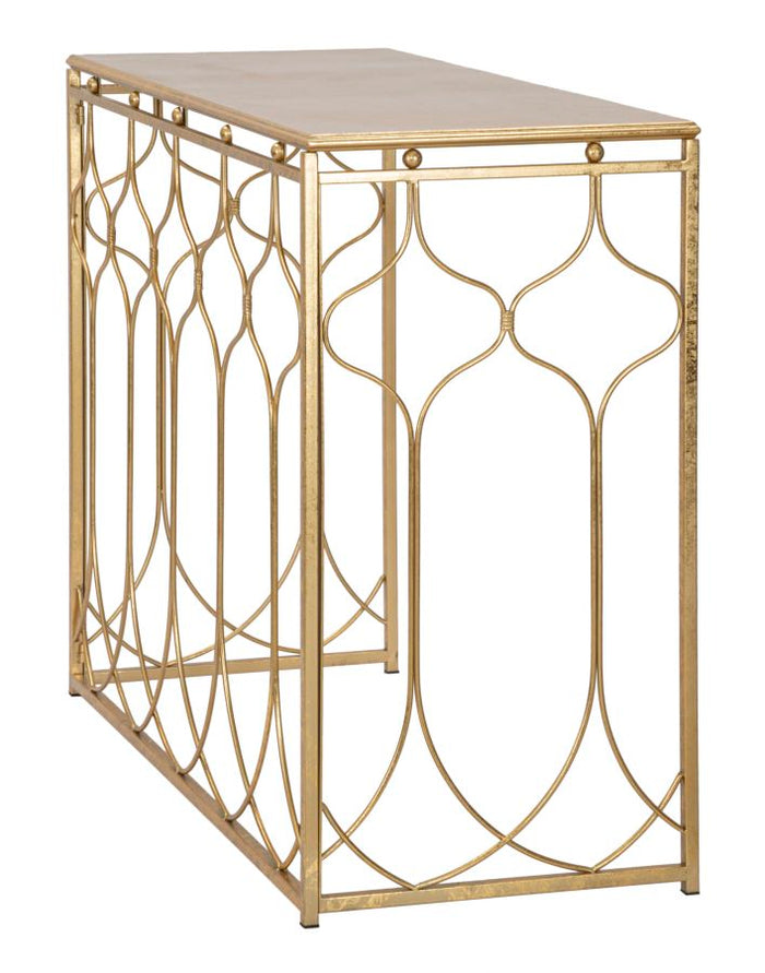 Mauro Ferretti Arab console in goud metaal met gouden blad