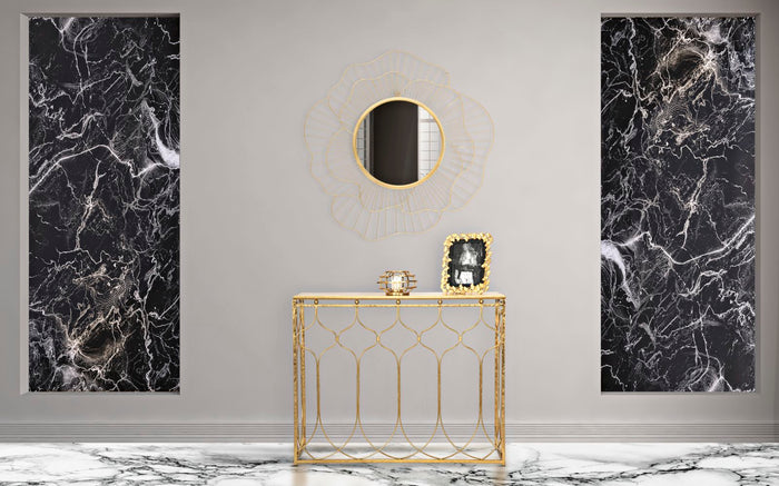 Mauro Ferretti Arab console in goud metaal met gouden blad