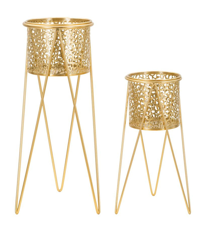 Mauro Ferretti Glod Set van 2 vazenhouders in goud metaal